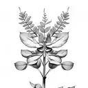 eucalyptus and Italian ruscus tattoo design idea