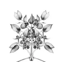 eucalyptus and Italian ruscus tattoo design idea