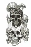 skulls mushrooms dmt patterns inspired tattoo design idea