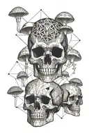 skulls mushrooms dmt patterns inspired tattoo design idea