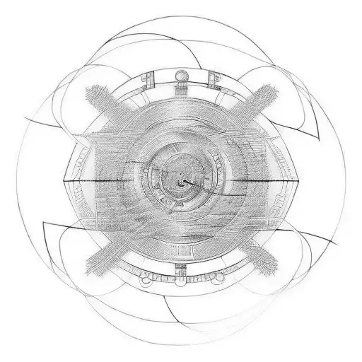 abstract time travel  tattoo design idea
