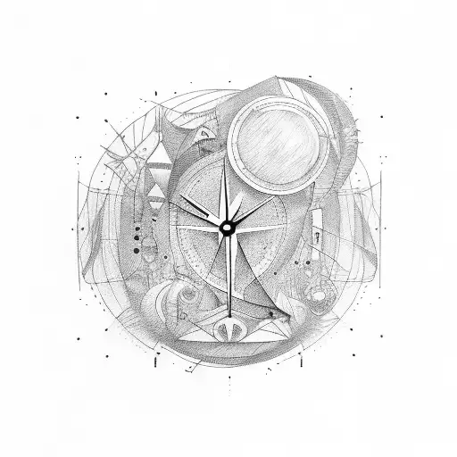 abstract time travel  tattoo design idea