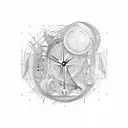 abstract time travel  tattoo design idea