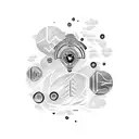 abstract time travel  tattoo design idea