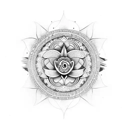 infinity with lotus tattoo design idea