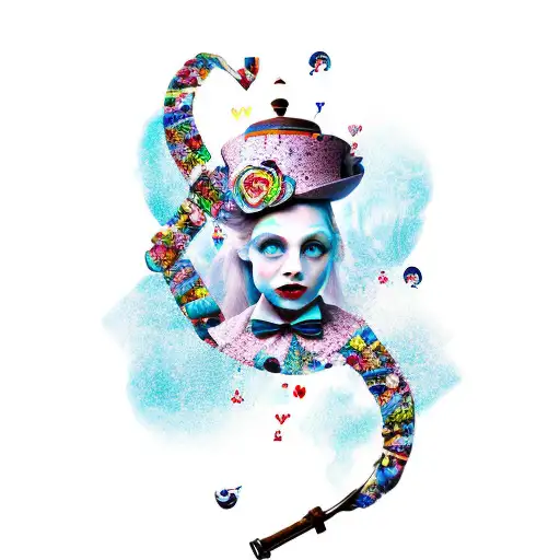 alice in wonderland tattoo design idea