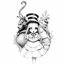 alice in wonderland tattoo design idea