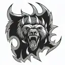 bear claw symbolizing strength tattoo design idea