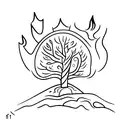 camping tree fire  tattoo design idea