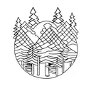 camping tree fire  tattoo design idea