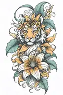 tiger lily tattoo design idea