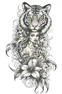 tiger lily tattoo design idea