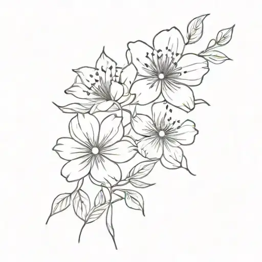 cosmo flowers growing together tattoo design idea