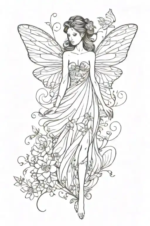fairy tattoo design idea