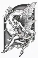 fairy flying tattoo design idea