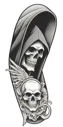 grim reaper death seal tattoo design idea