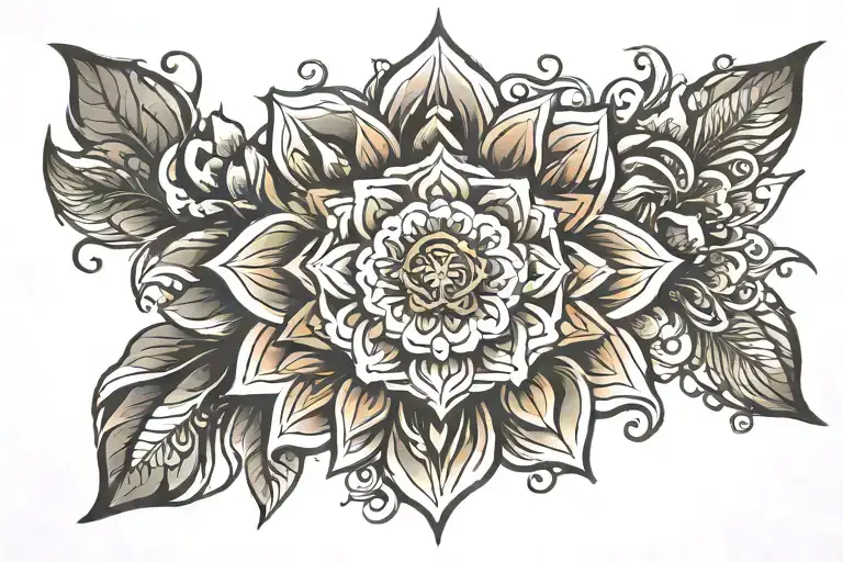 mandala with floral elements  tattoo design idea