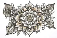 mandala with floral elements  tattoo design idea
