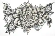 mandala with floral elements  tattoo design idea