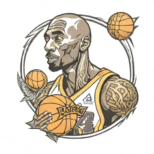 basketball with 24 kobe bryant tattoo design idea