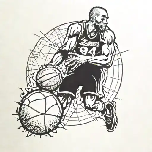 basketball with 24 subtly incorporated representing kobe bryant  tattoo design idea