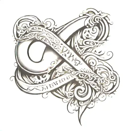 infinity sign, #79, family over everything tattoo design idea