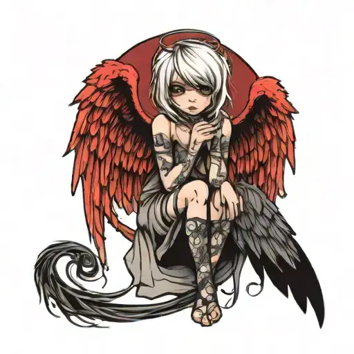 Emo Angel tattoo design idea