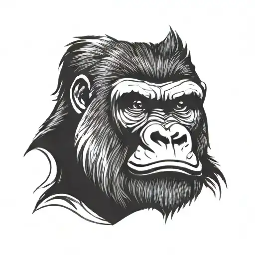 gorilla face tattoo design idea