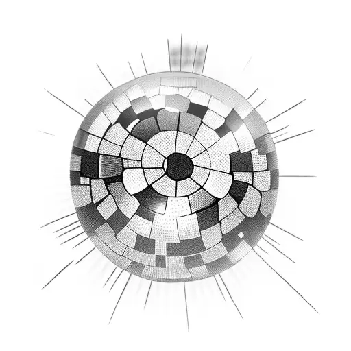 disco ball and light bulb mixed  tattoo design idea