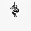 a snake with a sword tattoo design idea