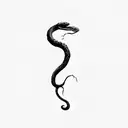 a snake with a sword tattoo design idea