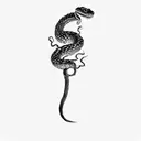 a snake with a sword tattoo design idea
