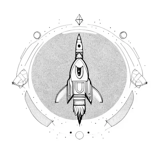 rocket ship  tattoo design idea