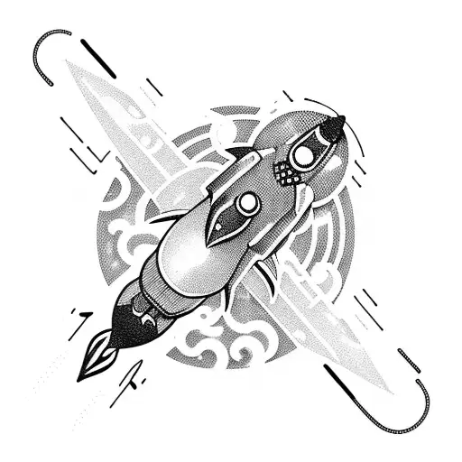 rocket ship  tattoo design idea