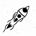 rocket ship  tattoo design idea