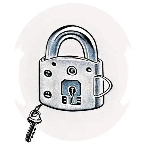 padlock and keys tattoo design idea