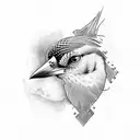 Mandala blue Jay  tattoo design idea