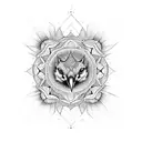 Mandala blue Jay  tattoo design idea