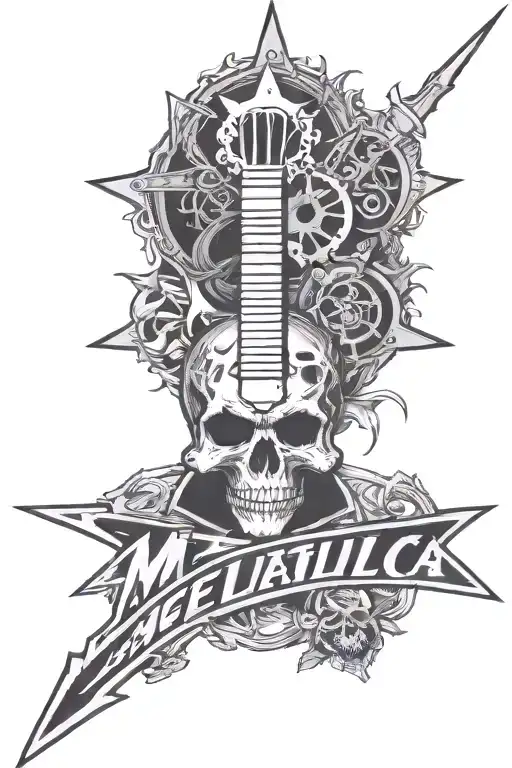 Metallica skull logo incorporated tattoo design idea