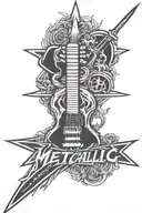 Metallica skull logo incorporated tattoo design idea