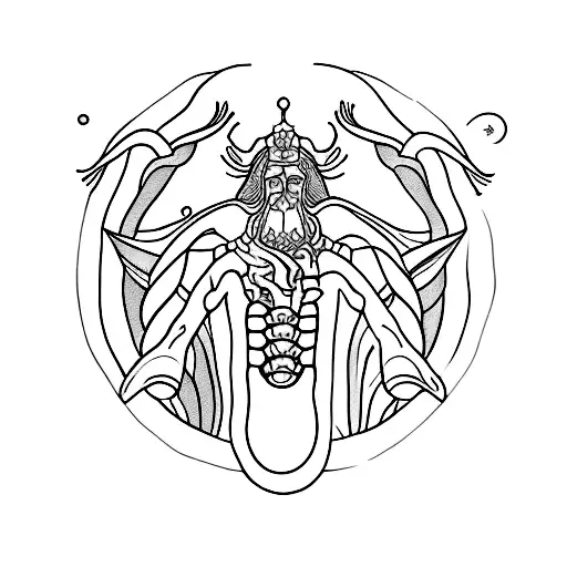 posiedon spine  tattoo design idea