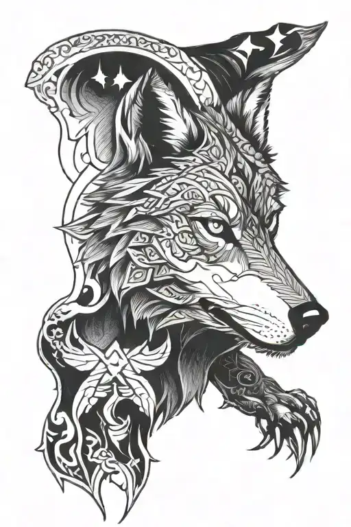 paradox wolf tattoo design idea