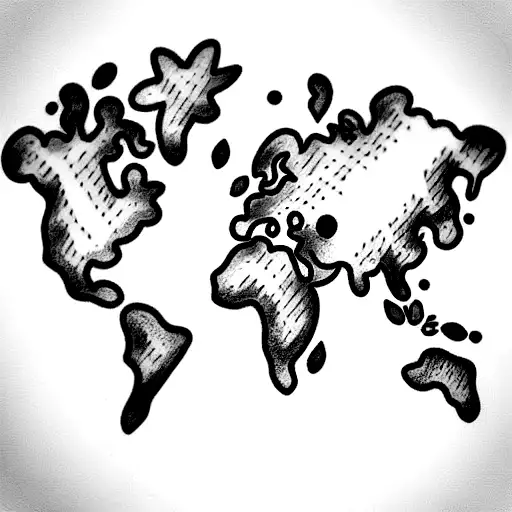 ancient map tattoo design idea