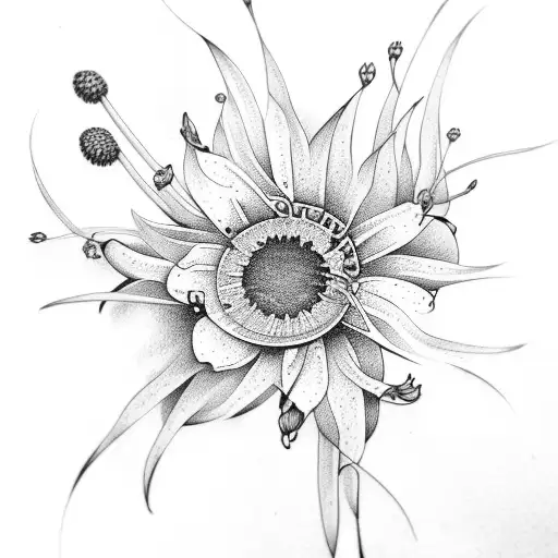 Lillys, Daisys and Holly tattoo design idea