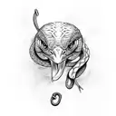 Raven and snake tattoo design idea