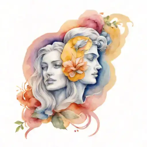 Coin with two faces on it  tattoo design idea