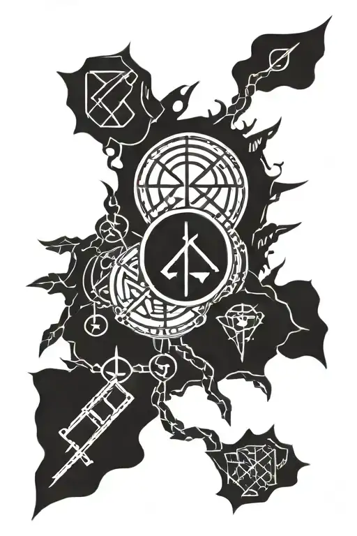 Slavic symbolism runes solar symbols tattoo design idea