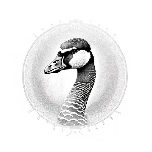a goose being silly with its arms  tattoo design idea