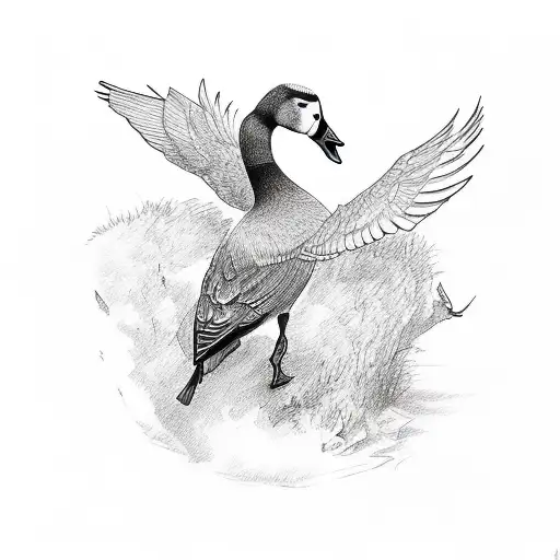 a goose being silly with its arms  tattoo design idea
