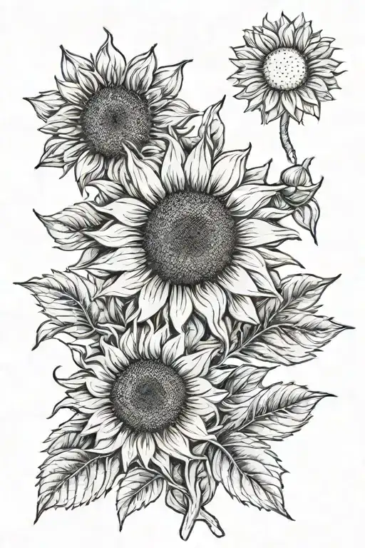 sunflower memorial for husband tattoo design idea